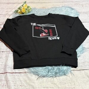 Cotton Apparel The Red Shoe Review Black Sweatshirt sz M